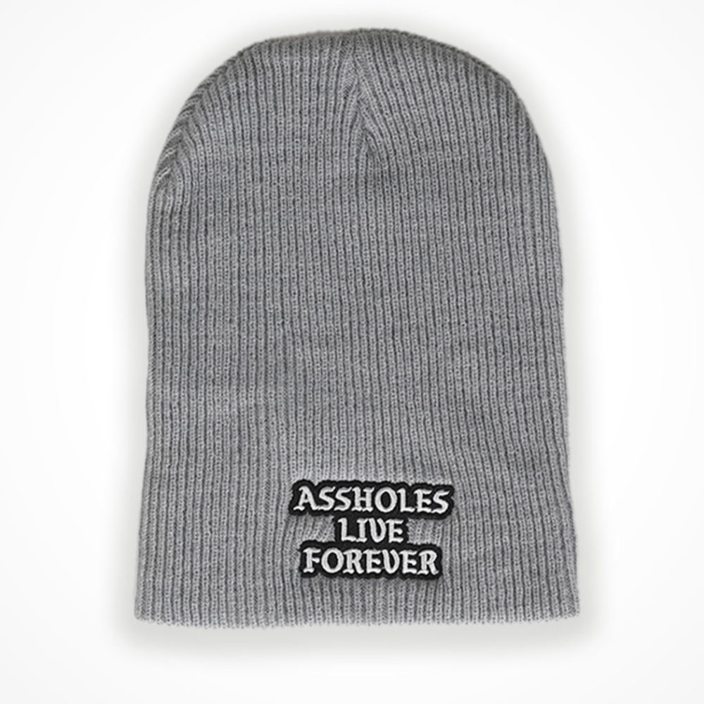Assholes live forever - Slouch Style beanie hat - Grey